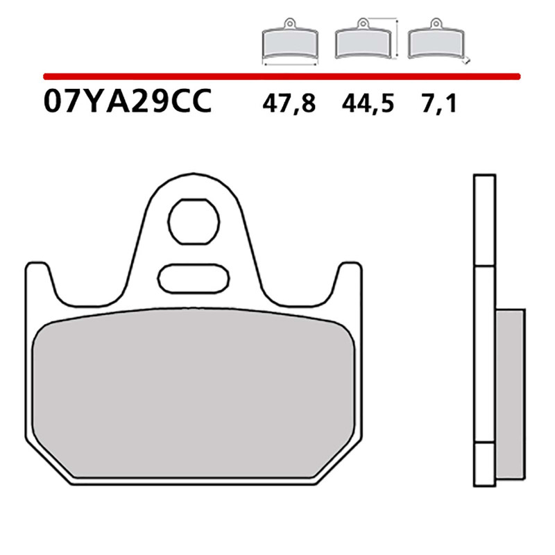 BREMBO HINTERES BREMSBELAGE-KIT FUR YAMAHA TZ 250 97-08-COD.07YA29