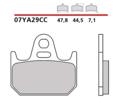 BREMBO KIT PASTIGLIE FRENO POSTERIORE PER YAMAHA TZ 250 97-08-COD.07YA29