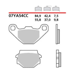 BREMBO HINTERES BREMSBELAGE-KIT FUR YAMAHA YFM GRIZZLY 300 12-13-COD.07YA54