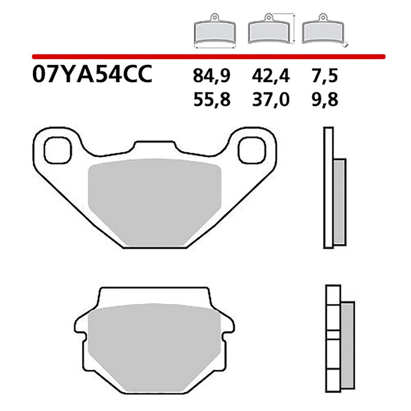 BREMBO HINTERES BREMSBELAGE-KIT FUR YAMAHA YFM GRIZZLY 300 12-13-COD.07YA54