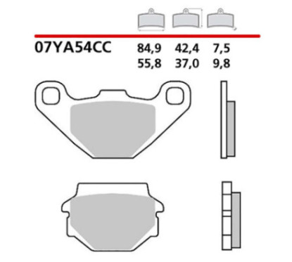 BREMBO HINTERES BREMSBELAGE-KIT FUR YAMAHA YFM GRIZZLY 300 12-13-COD.07YA54