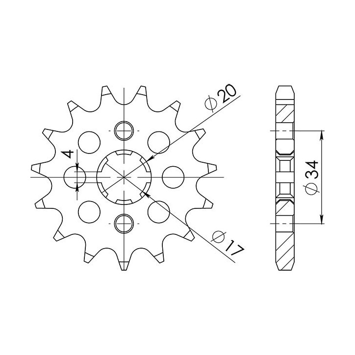 PIGNON SGR AC P428-D14 HONDA CB F CBF125MM 125 21/22