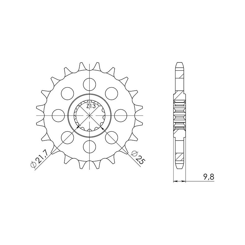 SGR AC PINION P428-D19 YAMAHA SR 400 14 16