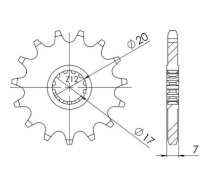 PIGNON SGR AFAM S AC P420-D11 BETA RR ENDURO 50 08-17