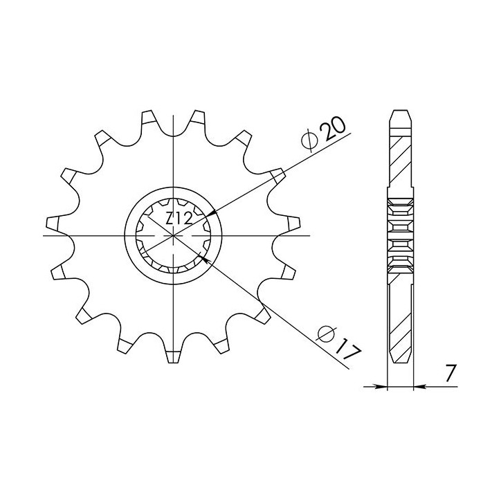 PIGNON SGR AFAM S AC P420-D11 BETA RR ENDURO 50 08-17