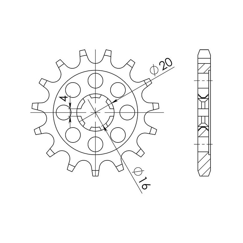 PIGNON SGR M AC P428-D13 KAWASAKI KX 100 97-13