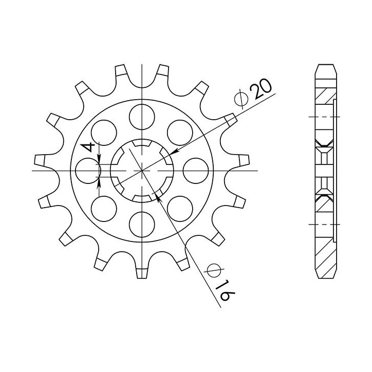 PIGNON SGR M AC P428-D13 KAWASAKI KX 100 97-13