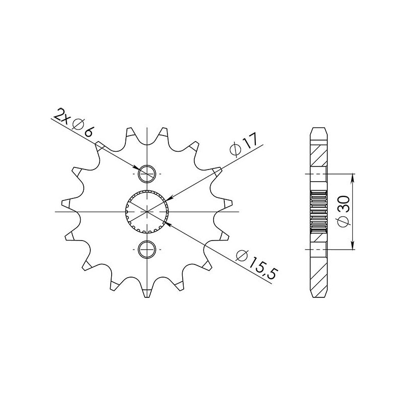 PIGNON SGR M AC P428-D15 HONDA CR R 80 96 02