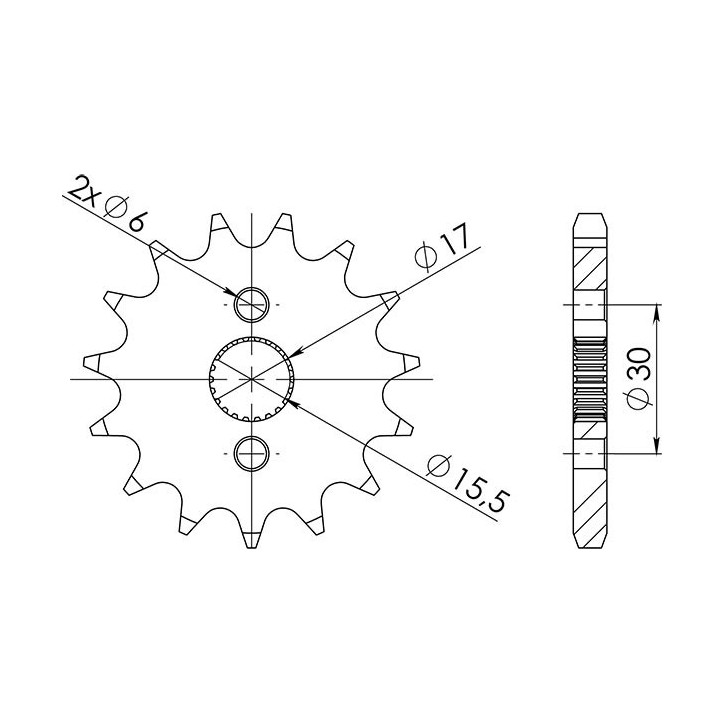 PIGNON SGR M AC P428-D15 HONDA CR R 80 96/02