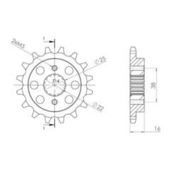 SGR SPROCKET M AC P525-D15 DUCATI MULTISTRADA 1200 S 10-12