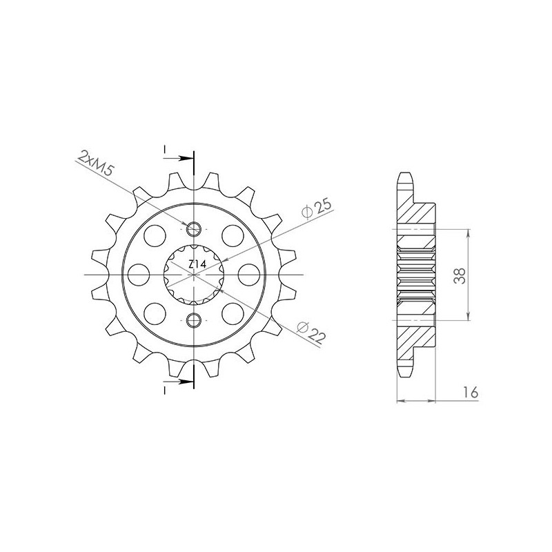 SGR SPROCKET M AC P525-D15 DUCATI MULTISTRADA 1262 S 18 20