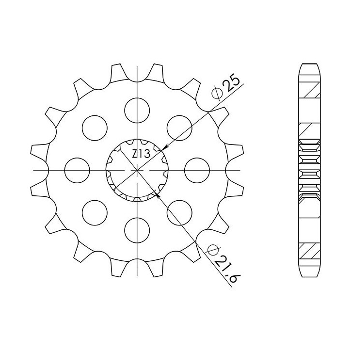 SGR SPROCKET M AC P525-D17 SUZUKI GSX-R 1000 01/02