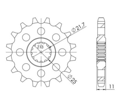 SGR SPROCKET M AC P530-D16 YAMAHA YZF R6 S 06 06