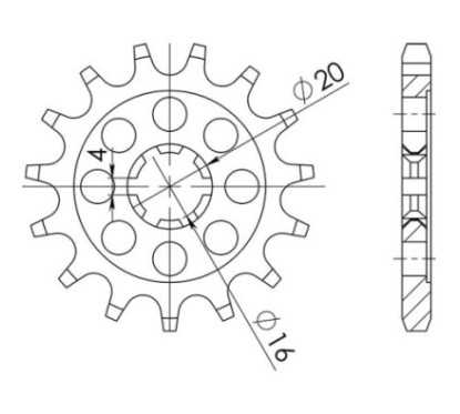 SGR SPROCKET M+2 AC P428-D13 KAWASAKI KX 100 97-13