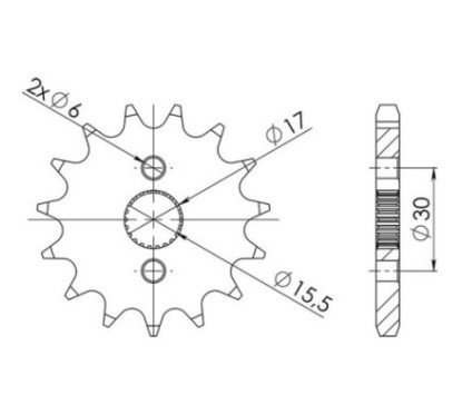 SGR SPROCKET M+2 AC P428-D15 HONDA CR R 80 96 02