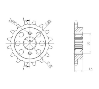 PIGNON SGR R AC P520-D14 DUCATI 749 R S 03-06