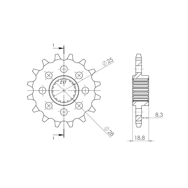 SGR PINION R AC P520-D15 APRILIA TUONO V4 E5 1100 21 23