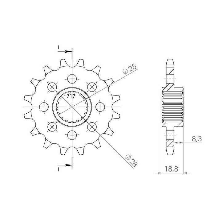 SGR PINION R AC P520-D15 APRILIA TUONO V4 E5 1100 21/23