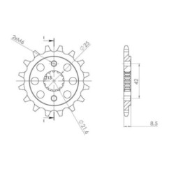 SGR PINION R AC P520-D15 CAGIVA RAPTOR 650 01 07