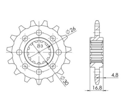 PIGNON SGR R AC P520-D15 HONDA CB F 650 14 16