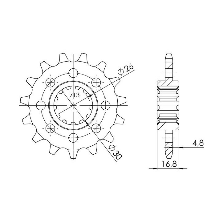 SGR SPROCKET R AC P520-D15 HONDA CB F ABS 650 14/18