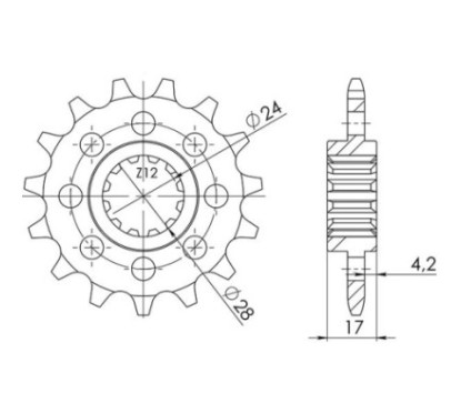 PINON SGR R AC P520-D15 HONDA CB F HORNET 600 05-06