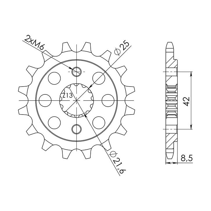 SGR SPROCKET R AC P520-D15 KAWASAKI KLZ VERSYS 1000 15-18