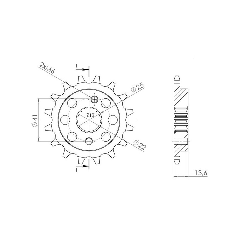 SGR SPROCKET R AC P520-D15 KAWASAKI NINJA ZX-6R 00-01