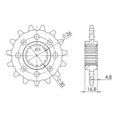 SGR KETTENRAD R AC P520-D16 HONDA CB F HORNET 919 02-05