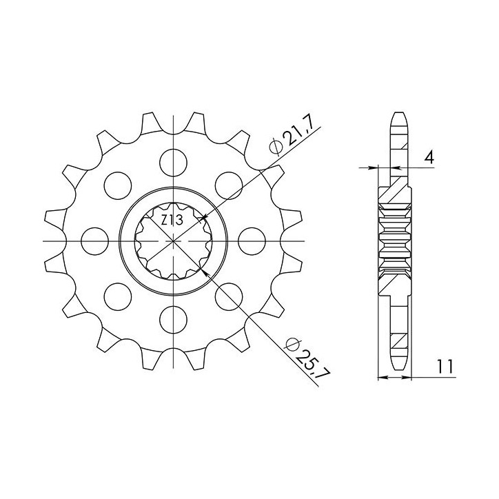 SGR PINION R AC P520-D16 YAMAHA FZ/FZ GENESIS 750 87-88