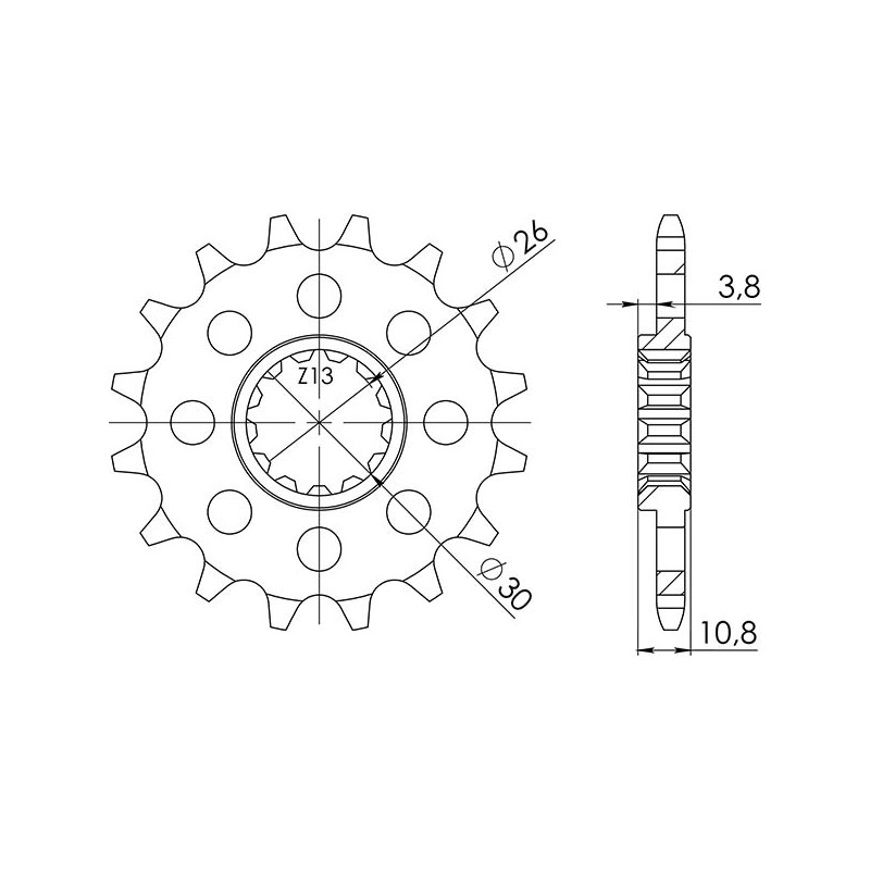 PINON SGR R AC P520-D16 YAMAHA FZ8 S FAZER ABS 11-12