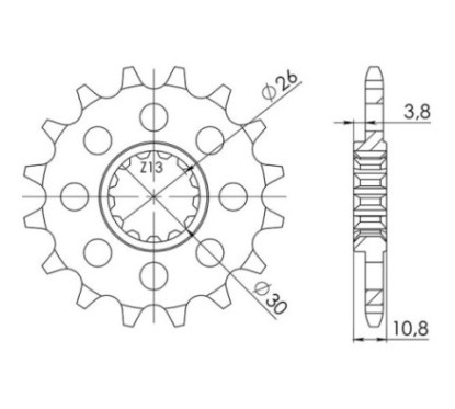 PIGNON SGR R AC P520-D16 YAMAHA FZ8 S FAZER ABS 11-12