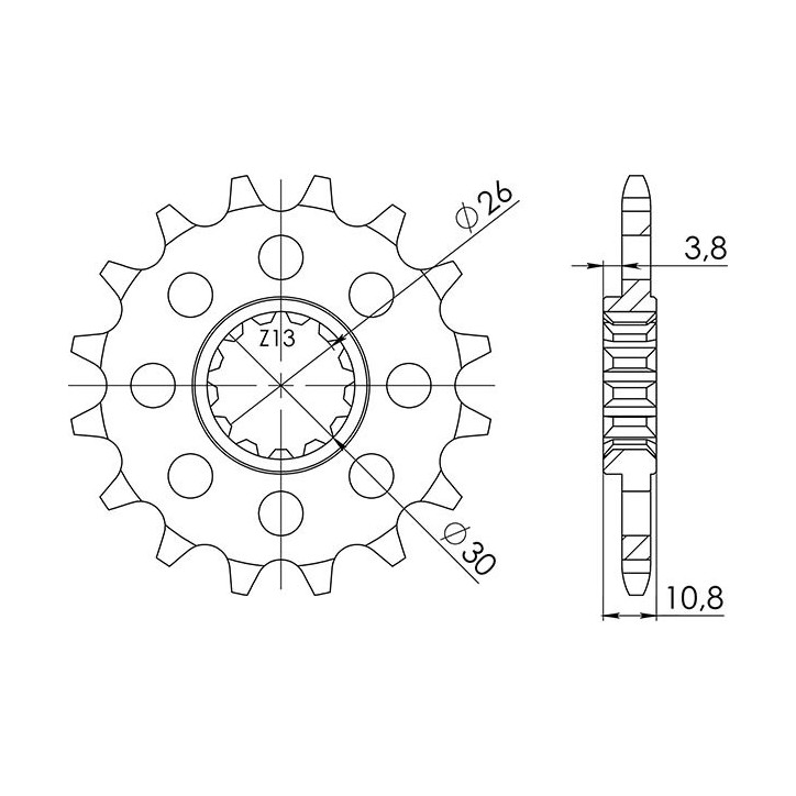 PINON SGR R AC P520-D16 YAMAHA FZ8 S FAZER/ABS (RN251/RN252) 11-12