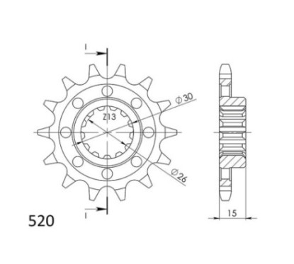 SGR PINION R AC P520-D17 BMW MR 1000 23 24