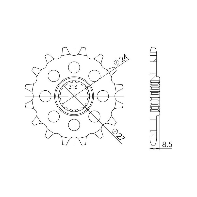 SGR SPROCKET R AC P520-D17 SUZUKI GSX B KING 1340 08-11