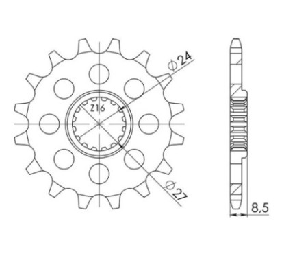 SGR SPROCKET R AC P520-D17 SUZUKI GSX B KING 1340 08-11