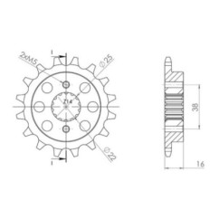 SGR PINION R+2 AC P520-D14 DUCATI 749 R S 03-06