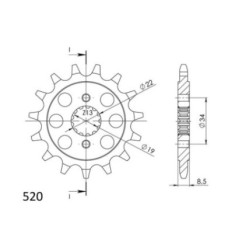 SGR SPROCKET R+2 AC P520-D15 HUSQVARNA 401 SVARTPILEN 18 19