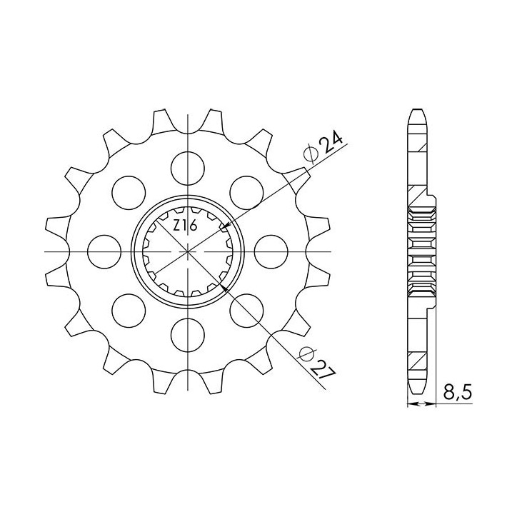 SGR SPROCKET R+2 AC P520-D17 SUZUKI GSX R HAYABUSA 1340 08/17