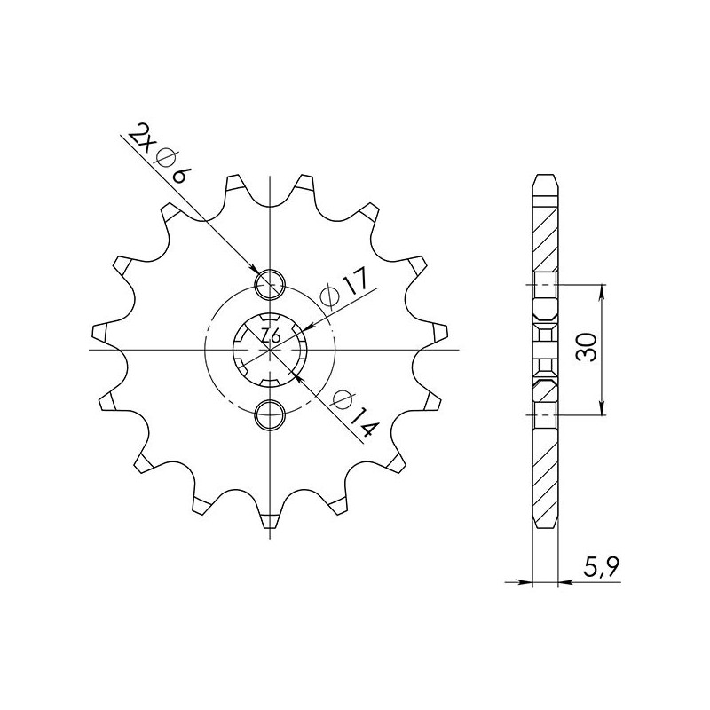 SGR PINION S AC P420-D11 APRILIA RS4 50 11-18