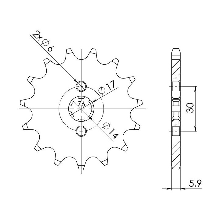 PIGNON SGR S AC P420-D11 DERBI SENDA R DRD PRO E2 (SA1A1A) 50 05/12