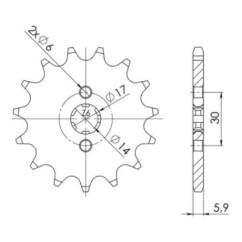 SGR PINION S AC P420-D13 DERBI SENDA RX TREME 50 02-05