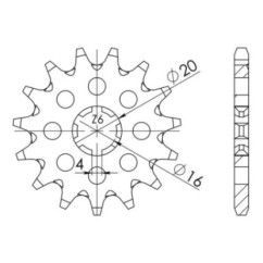 SGR PINION S AC P420-D13 KAWASAKI KX 100 97-13