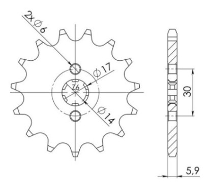 SGR PINION S AC P420-D14 HONDA ANF INNOVA IE 125 03 12