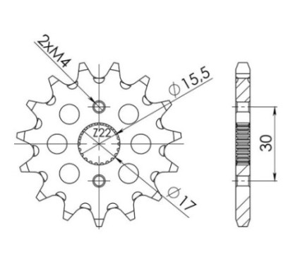 SGR PIGNON S AC P420-D14 HONDA CRF F 50 04-20