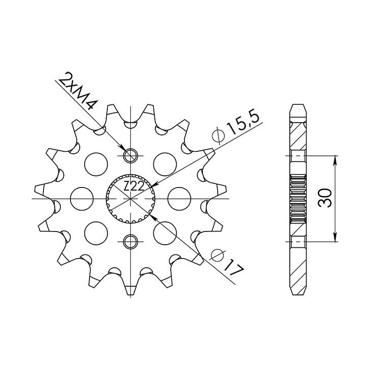 SGR PINION S AC P420-D14 HONDA XR R 50 00/04