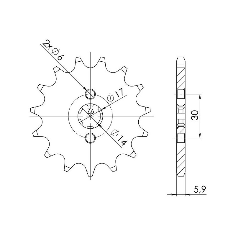 SGR PINION S AC P420-D14 SUZUKI DR-Z 110 03 04