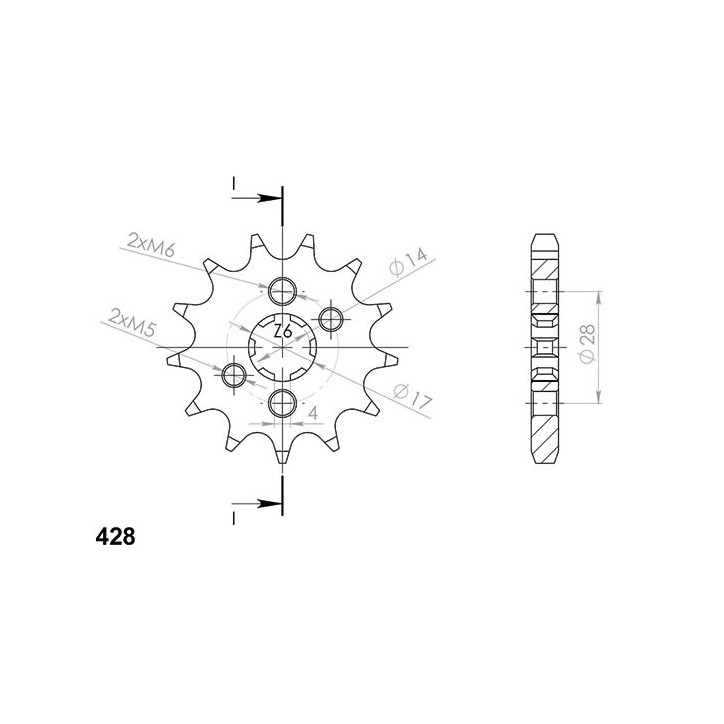 SGR PIGNONE S AC P428-D13 APRILIA RS4 125 11/16