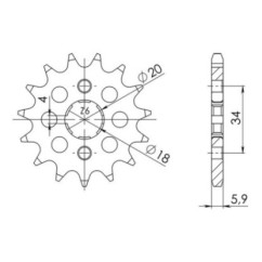 SGR Ritzel S AC P428-D13 DAELIM VL DAYSTAR 125 00-05