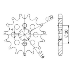 PINON SGR S AC P428-D13 YAMAHA TT R 125 00-12